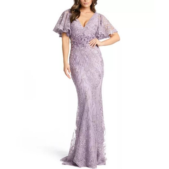 Mac Duggal Dresses & Skirts - MAC DUGGAL Flutter-Sleeve Gown size 8